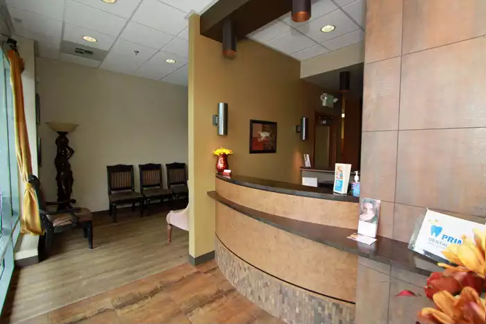 a reception desk in a room of lynnwood dentist at Lynnwood Prime Dental Group